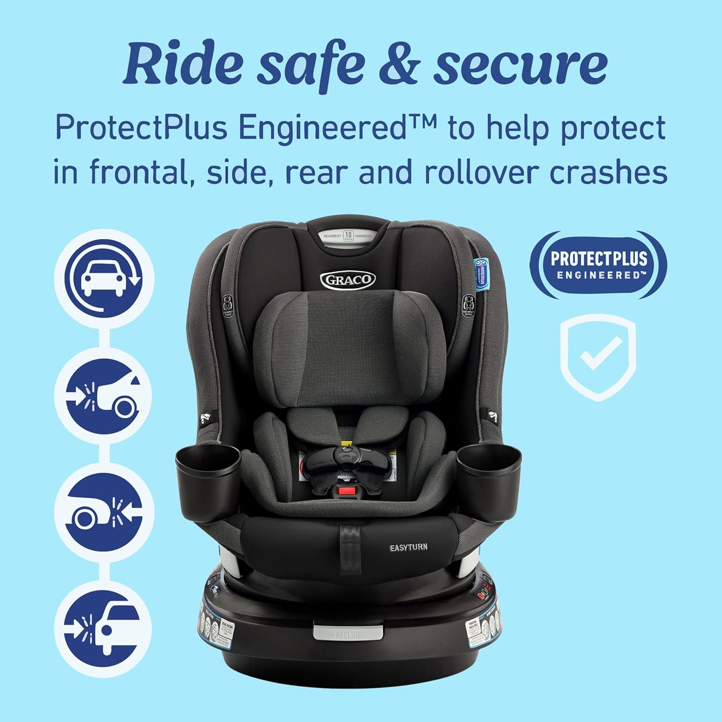 Graco EasyTurn 360 Convertible Car Seat, Rotating, Cyran