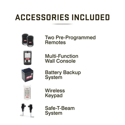 Genie Chain Drive 750 Garage Door Opener 3/4 HPC with Battery Backup, Quiet Chain Drive, Easy Installation, Includes Remotes & Keypad