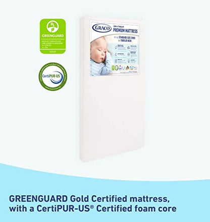 Graco Premium Crib & Toddler Mattress Fits Standard Full-Size Crib and Toddler Bed