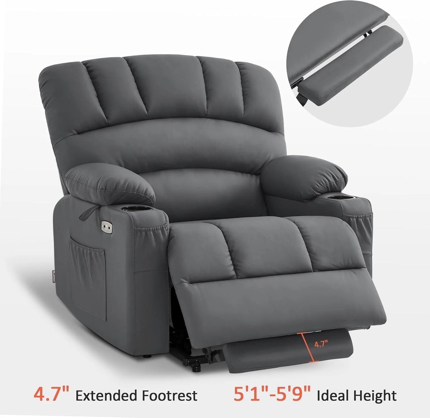 Heated Lift Recliner for Seniors with USB & Cup Holders