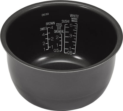 Induction Rice Cooker and Warmer, 5.5 Cup Capacity, Black, 9.25 x 12.25 x 7.88