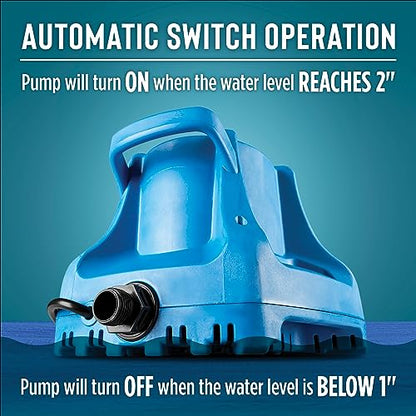 Little Giant APCP-1700 115-Volt, 1/3 HP, 1745 GPH, Automatic, Submersible, Swimming Pool Cover Pump