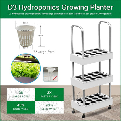 Hydroponics Growing System Plant Germination Kits Hydrophonic Planter for Indoor Garden Vegetable Herb Microgreens Growing Aerogarden Gardening Gifts 36 Large Pods(≈ 5X Small Pods)
