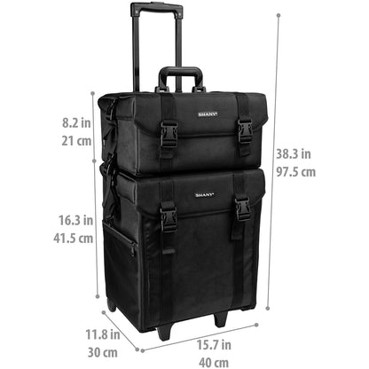 Jet Black Vinyl Cosmetic Case Travel Bag