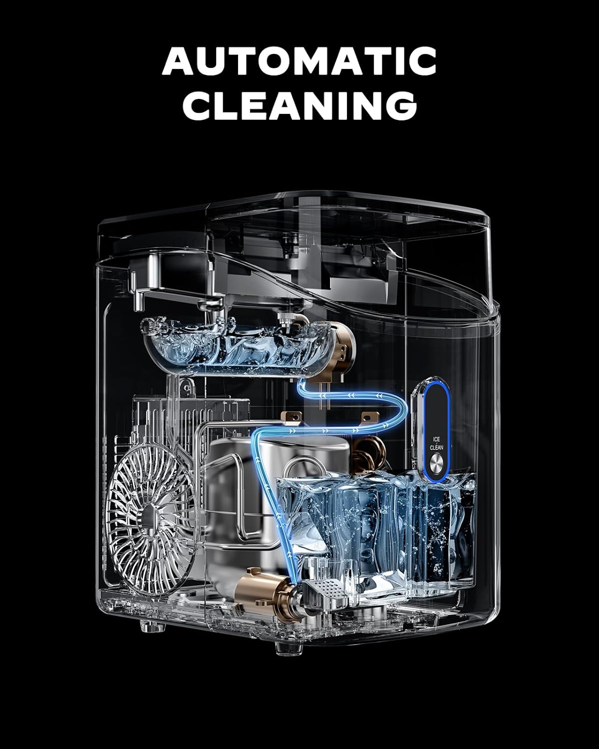 Ice Maker Countertop, Pebble Ice Maker with Soft Chewable Ice, One-Click Operation Ice Machine with Self-Cleaning, 33lbs/24H for Home,Kitchen,Office