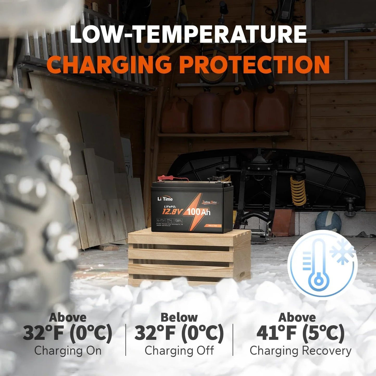LiTime 12V 100Ah TM LiFePO4 Lithium Battery