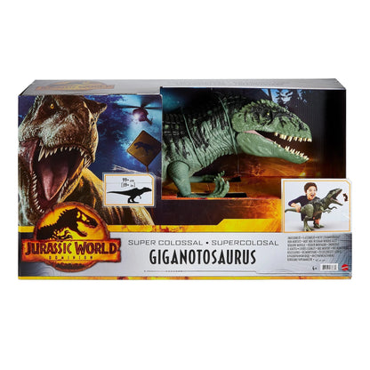 Jurassic World Dominion Super Colossal Giganotosaurus Figure, 14′′ Tall, 3′ Long, Posable, Ages 4+