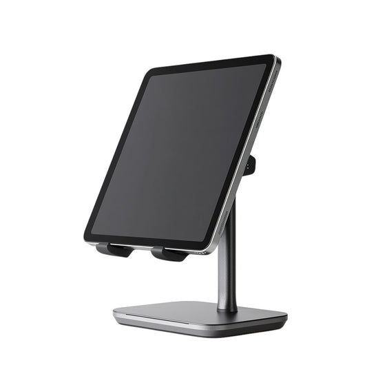 Kedra Ergonomic Tablet Stand - 360° Swivel Base & Height Adjustable - Foldable Aluminum Holder for iPad Pro, Air, Mini & Tablets - Space Grey