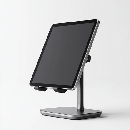 Kedra Ergonomic Tablet Stand - 360° Swivel Base & Height Adjustable - Foldable Aluminum Holder for iPad Pro, Air, Mini & Tablets - Space Grey