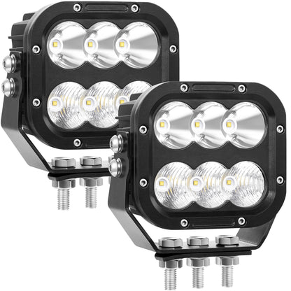 LED Off-road light, IP68 LED Off-road driving 5-inch LED tractor Working Light 120W 10000lm Assisted driving fog light Combination beam Heavy-duty car Boat ATV RV Pickup 12V 24V, a pair