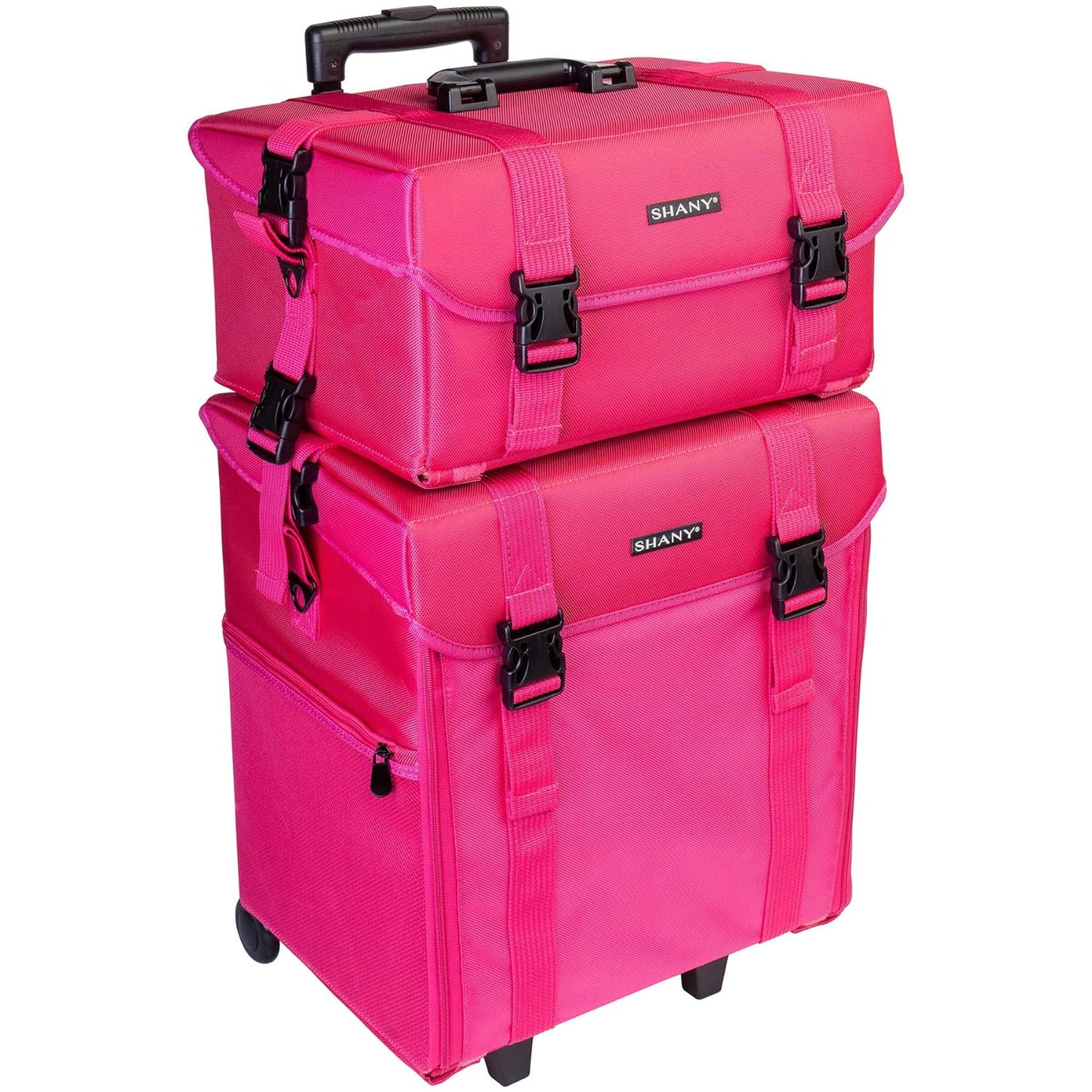 Jet Black Vinyl Cosmetic Case Travel Bag