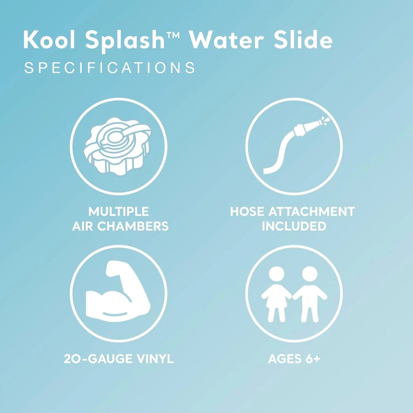 Intex Kool Splash Inflatable Water Slide Swimming Pool Play Center with Built in Sprayers for Kids and Adults, Ages 6 and Up, Blue