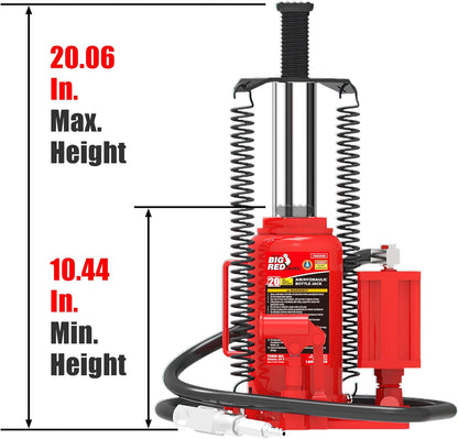 10-Ton Medium Height Pin Type Jack Stands, Pair, Red