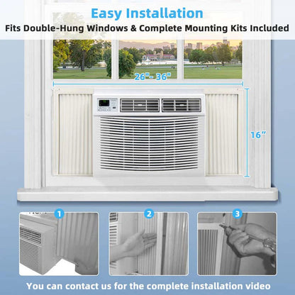 10000 Btu Quiet Window Air Conditioner With Remote Amp Eco Mode Energy Star Certified 3 In 1 Window Ac Unit With Dehumidifier