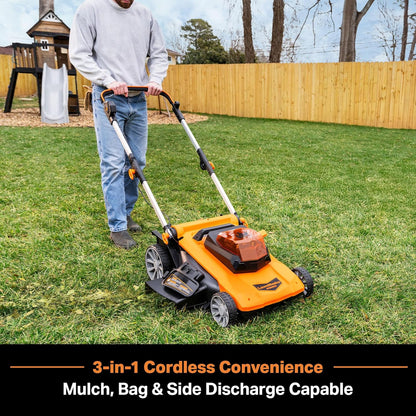 LawnMaster Cordless 13-Inch Lawn Mower 24V Max with 2X4.0Ah Battery and a Charger