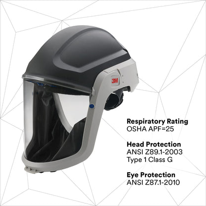 Helmet M-405, For Powered Air Purifying Respirators, Standard Polycarbonate Visor and General Purpose Shroud, 1/Case