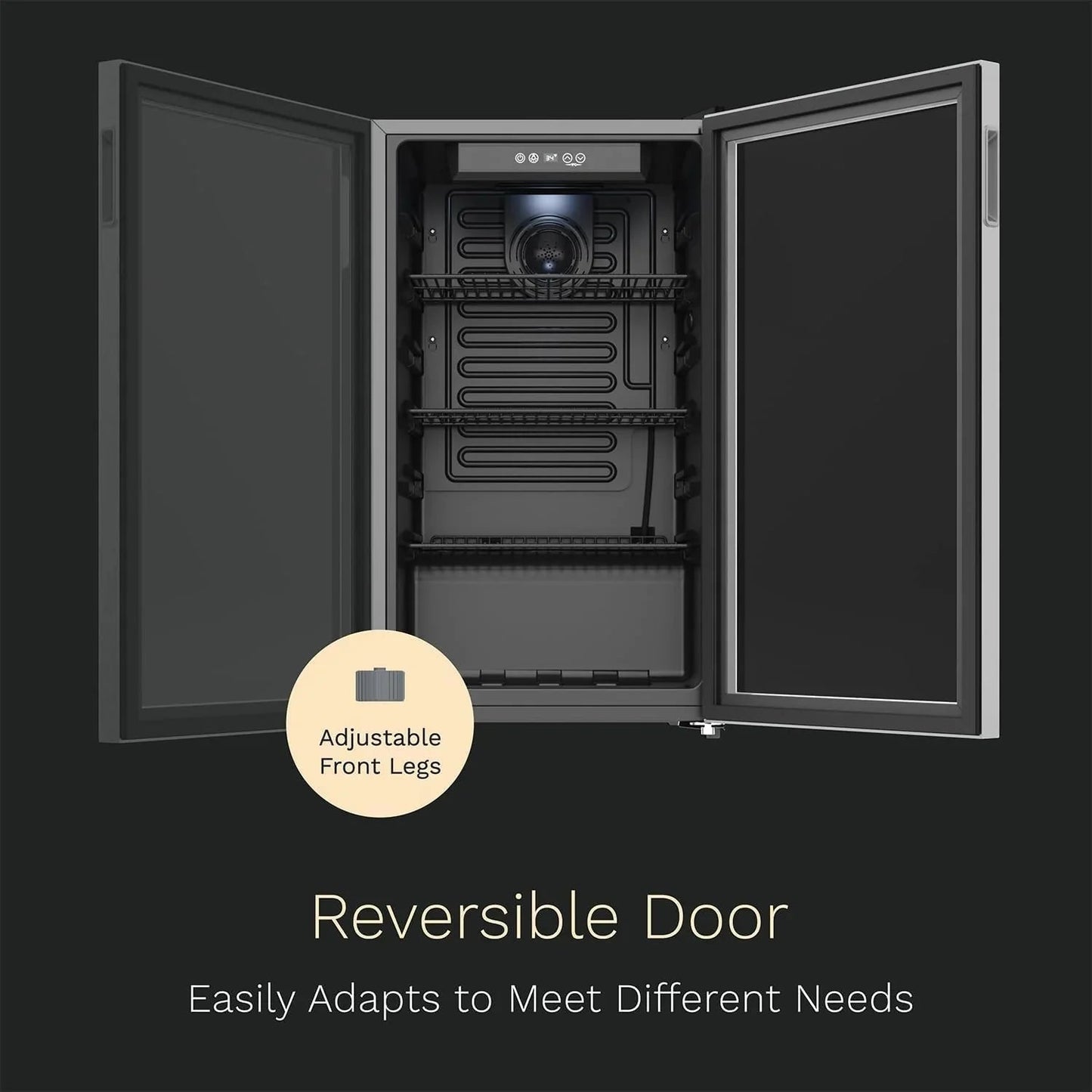 hOmeLabs Beverage Refrigerator and Cooler - 120 Can Mini Fridge with Glass Door for Soda Beer or Wine