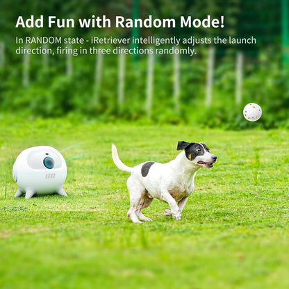 iRetriever Dog Ball Launcher with 4Pcs Balls, Automatic Obstacle Avoidance Dog Ball Launcher Suitable for Medium & Large Dogs