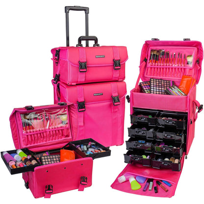 Jet Black Vinyl Cosmetic Case Travel Bag