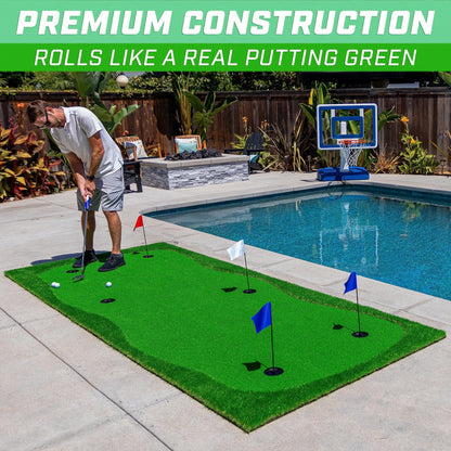 GoSports 12'x5' Golf Putting Green for Indoor & Outdoor Putting Practice