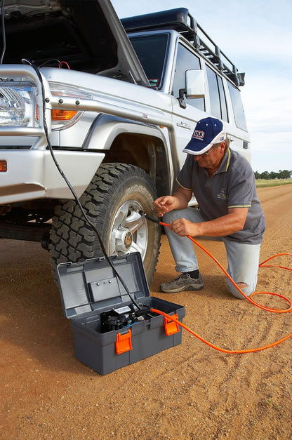 '12V' On-Board Twin High Performance Air Compressor, Ideal for Air Lockers Locking Differentials, Tire Inflator, Air Horn, Air Tools and Pneumatic Tools.
