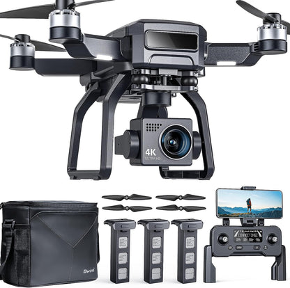 GPS Drones with Camera for Adults 4K Night Vision, 3-Aix Gimbal, 2Mile Long Range, 75Mins Flight Time Professional Drone with 3 Battery, Auto Return+Follow Me+Fly Around+Beginner Mode for Kid
