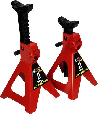 HD61222 22 Ton Automotive Jack Stands for Garages, Repair Shops, and DIY, Pin Style, V Shaped Saddle, Heavy Duty Steel Frame, Adjustable Height 11.825"- 19.725", Black/Blue, Pair