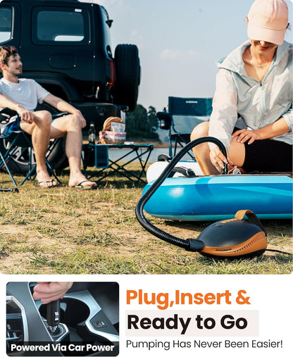 High Pressure Paddle Board Pump Electric Dolphin -Quick Portable SUP Air Pump,Auto-Off &12V DC Car Connector Electric Pump for Inflatable Stand up Paddle Boards,Boats,Inflators