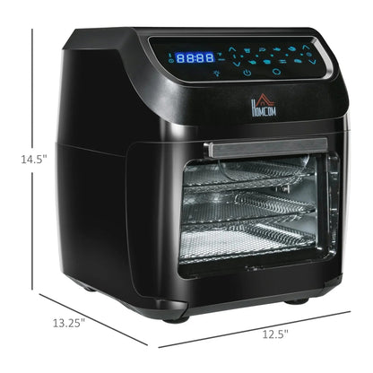 12QT Air Fryer Oven Combo, 8-in-1, 1700W, LED Display, Black, Includes Accessories