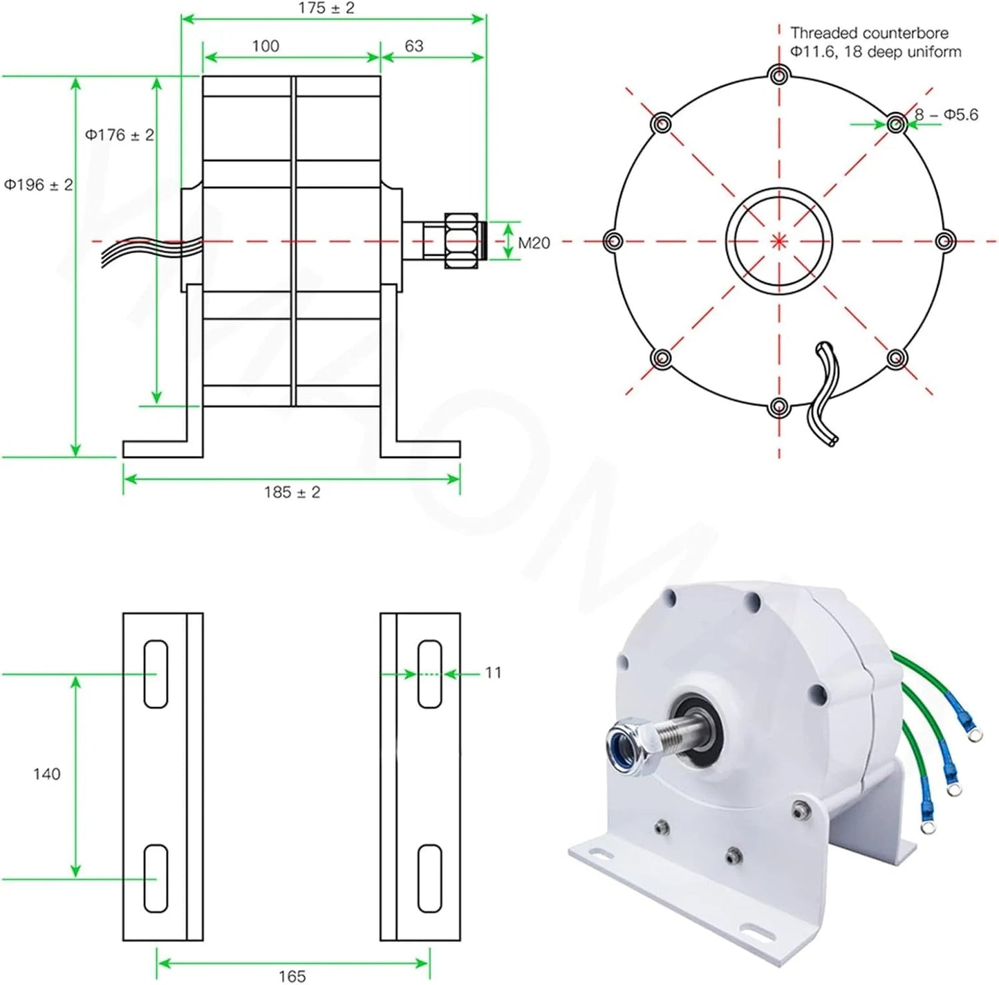 12000W Low RPM Permanent Magnet Generator 12V 24V 48V 120V 220V, Free Energy Gearless Permanent Magnet Generator Motor DIY for Wind Turbine Water Turbine,12V