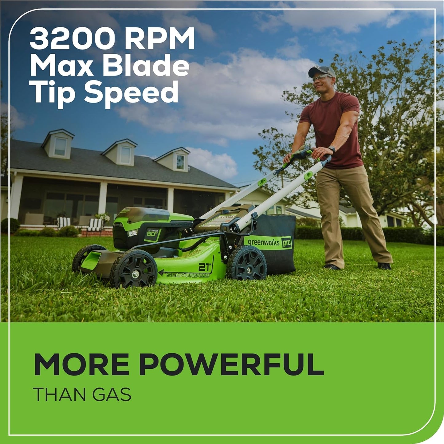 Greenworks 60V 21” Cordless (Self-Propelled) Lawn Mower , 2 x 4.0Ah Batteries and Dual Port Rapid Charger sgtnighsdesigns