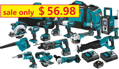 15 Tool Combination Kit With Charger