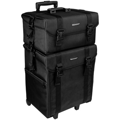 Jet Black Vinyl Cosmetic Case Travel Bag