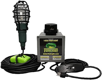 Light Extra Bright Vibrant Green 250W Single Light for Docks with 50' of Marine Grade Wire, Easy to Install, Dusk to Dawn Operation, Salt or Fresh Water, Guaranteed to Attract Fish