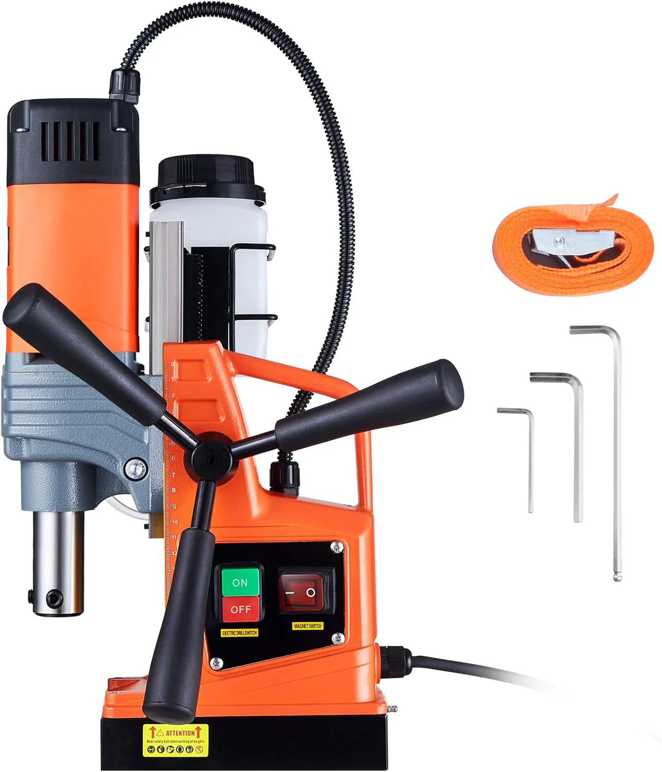 Mag Drill Press, 1550W 2" Boring Diameter, 2922lbf Power Magnetic Drill, 500 PRM, 10-Speed, Electric Drilling Machine for Metal Surface, Industrial and Home Improvement