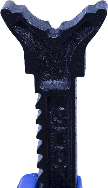HD61222 22 Ton Automotive Jack Stands for Garages, Repair Shops, and DIY, Pin Style, V Shaped Saddle, Heavy Duty Steel Frame, Adjustable Height 11.825"- 19.725", Black/Blue, Pair