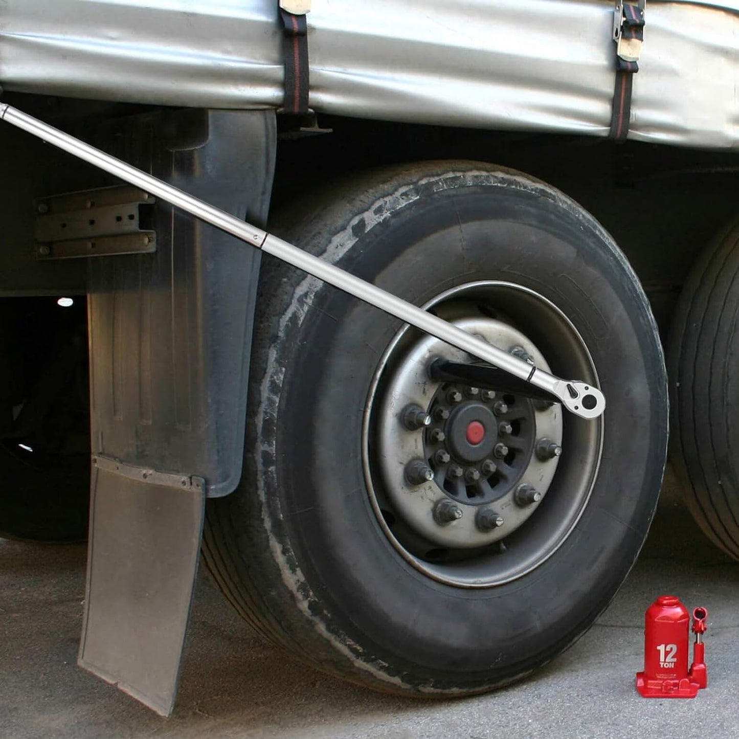 1-Inch Drive Click Torque Wrench, Dual-Scale Adjustable Torque Wrench Set with a Hex Key 200-1000ft.lb / 271-1356.7Nm