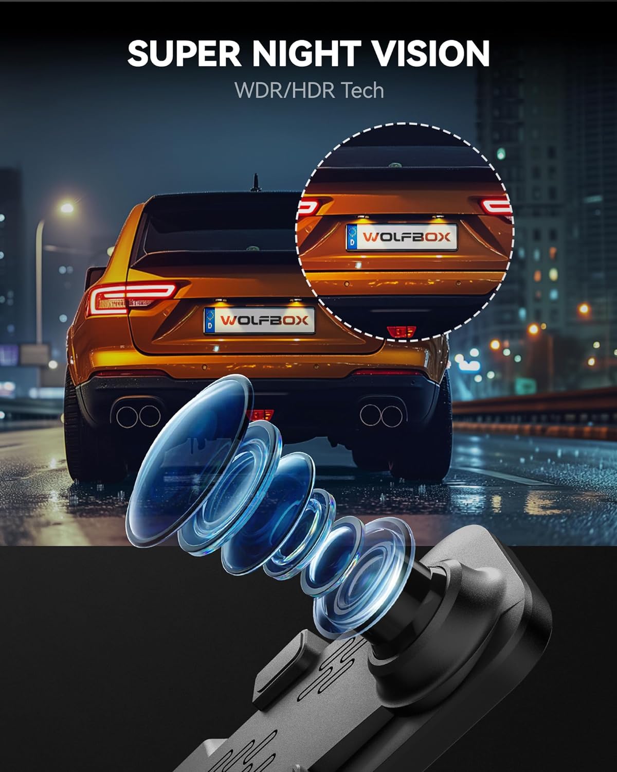 12" 4K Mirror Dash Cam Backup Camera, 2160P Full HD Smart Rearview Mirror for Cars & Trucks, Front and Rear View Dual Cameras, Night Vision, Parking Assistance, Free 32GB Card & GPS