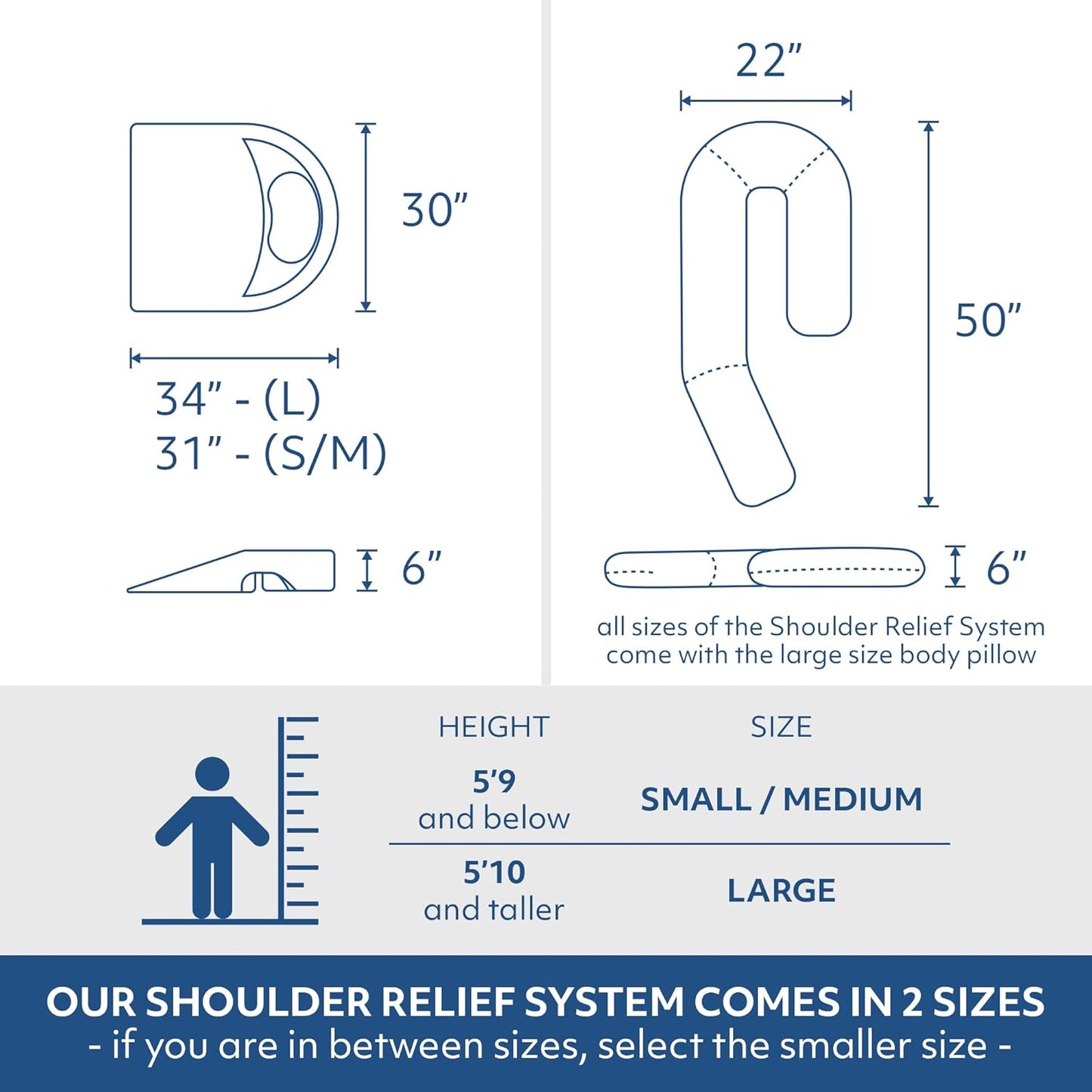 MedCline Shoulder Relief System with Body Pillow, Large Size