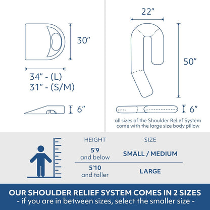 MedCline Shoulder Relief System with Body Pillow, Large Size