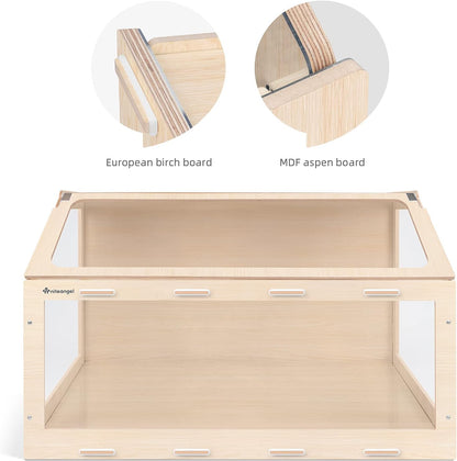 Hamster Cage W/Oblique Opening Cage Door - MDF Aspen Small Animal Cage for Syrian Hamsters Degus or Other Similar-Sized Pets (Medium - 40.7 x 22.7 x 22.9 inches, Burlywood)