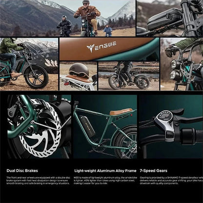 1000W Electric Bike for Adults, Retro-Style, 28mph, 94 Miles Range, 20′′x4.0′′ Fat Tires, Full Suspension, UL Certified