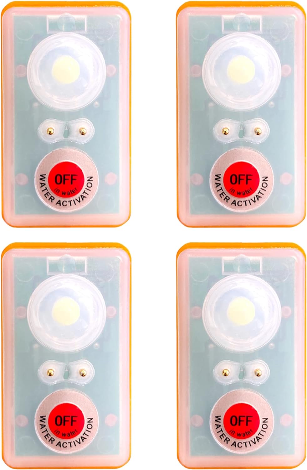 Life Jacket LED Strobe Light for Emergency Overboard Survival; Water Activated High Intensity Beam Long Range Rescue (4 Pack)
