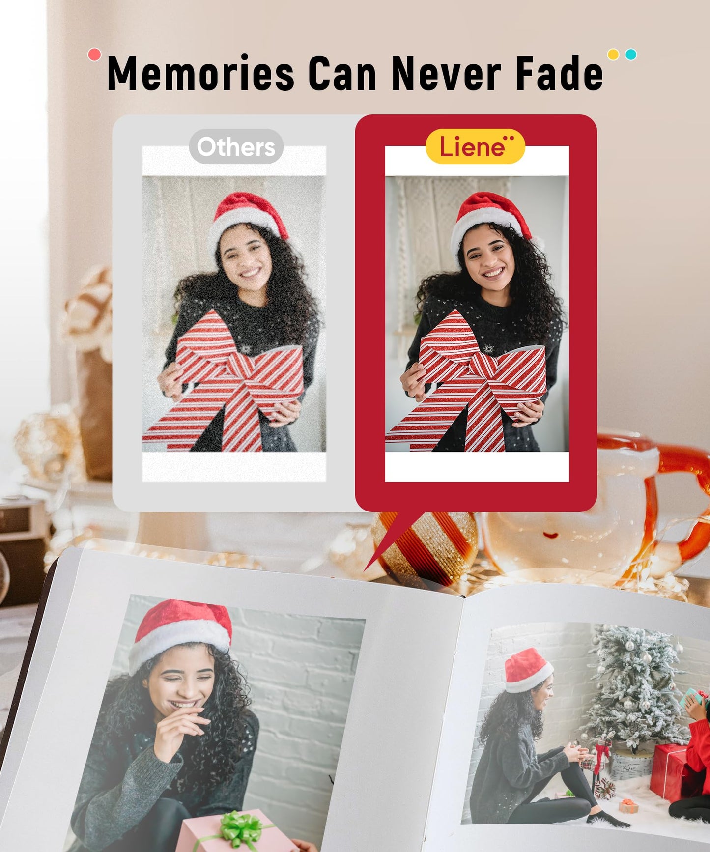 Liene 4×6 Photo Printer with Wi-Fi, 100 Sheets, Thermal-Dye Sublimation, for iPhone & Android
