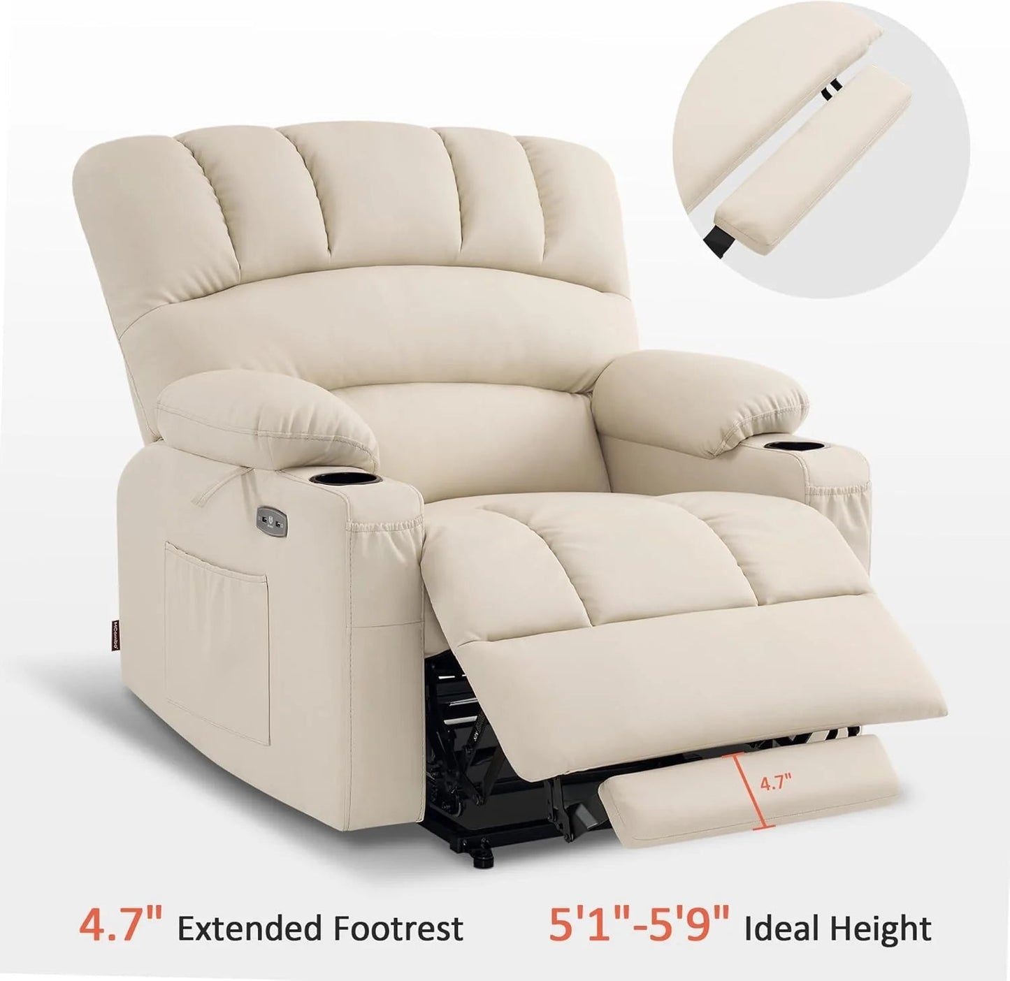 Heated Lift Recliner for Seniors with USB & Cup Holders