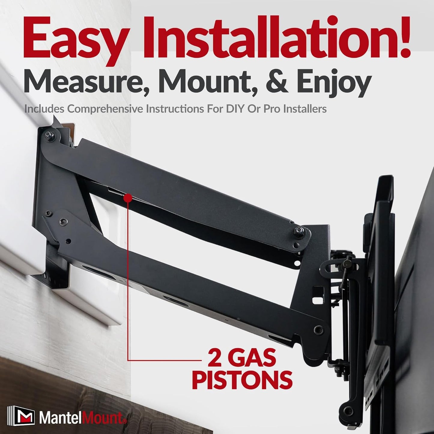 MantelMount MM540 Fireplace TV Mount, 40–80", Auto-Straightening