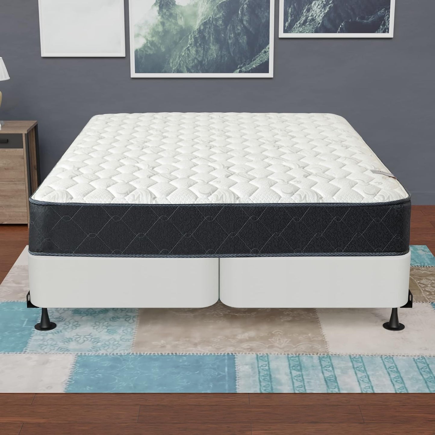 Hollywood Queen Box Spring/Foundation – Wood Split, Low Profile, Beige, Durable & Compliant