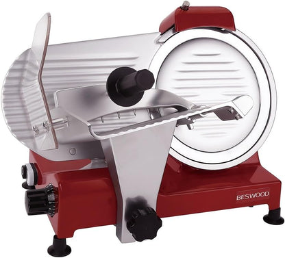 10" Electric Deli Meat Slicer, 240W, Red, Commercial/Home Use