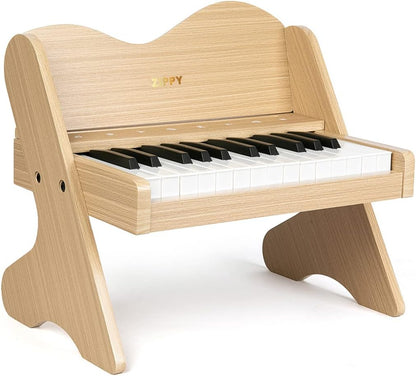Kids piano keyboard, 25 key kids digital piano, wooden piano for toddler girls boys