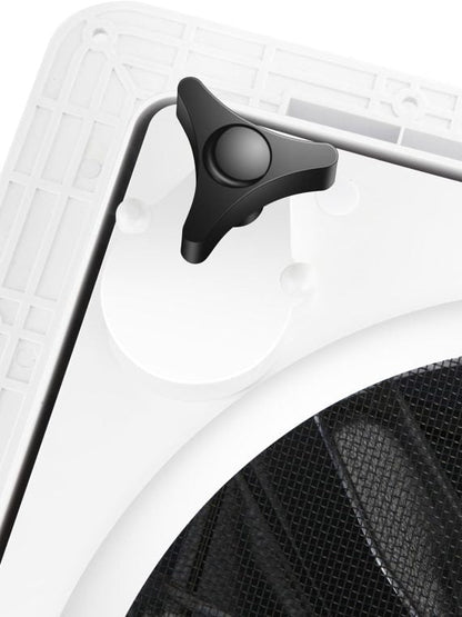 MaxxAir 10 Speed Roof Vent Fan 12V with Thermostat, Rain Sensor, Remote & App Control, 14′′x14′′ Reversible Powered Lift